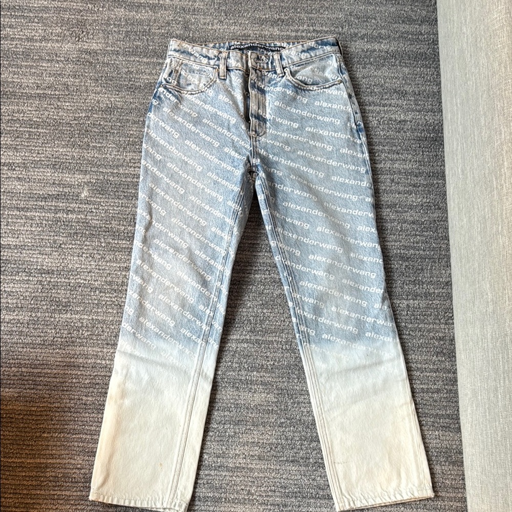 Alexander Wang Logo Print Gradient Jeans